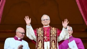 Le pape Léon XIV lors d’une allocution au Vatican. © AFP