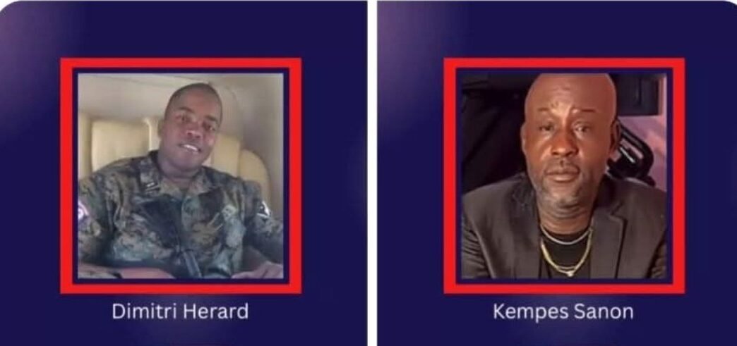 L’ancien chef de l’USGPN, Dimitri Hérard, et Kempes Sanon, chef du gang de Bel-Air, sont sanctionnés par les États-Unis pour leur soutien à la coalition Viv Ansanm, le 17 octobre 2025. Crédit : Ambassade des États-Unis en Haïti / Compte X officiel